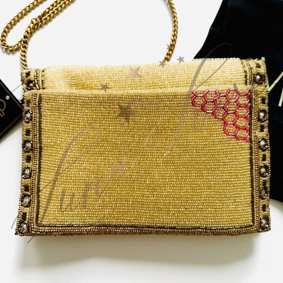 MARY FRANCES Buzz Bee Beaded Crossbody / Clutch Bag NWT - Picture 5 of 7